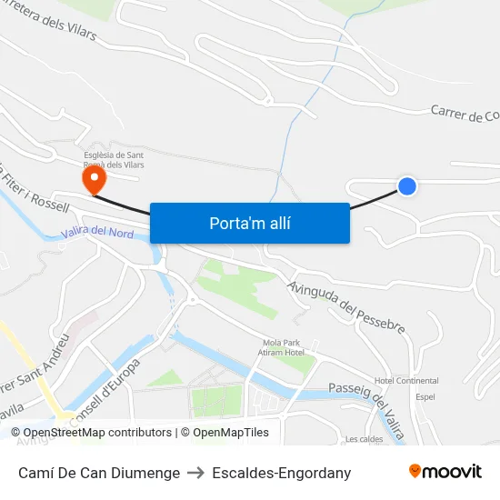 Camí De Can Diumenge to Escaldes-Engordany map