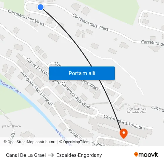 Canal De La Grael to Escaldes-Engordany map