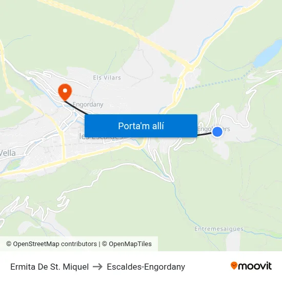 Ermita De St. Miquel to Escaldes-Engordany map