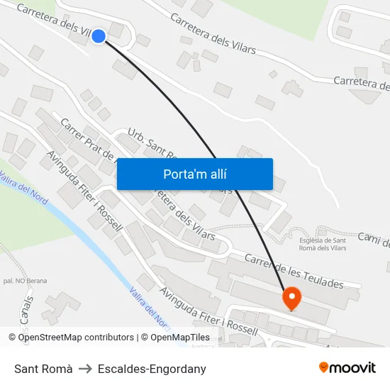 Sant Romà to Escaldes-Engordany map