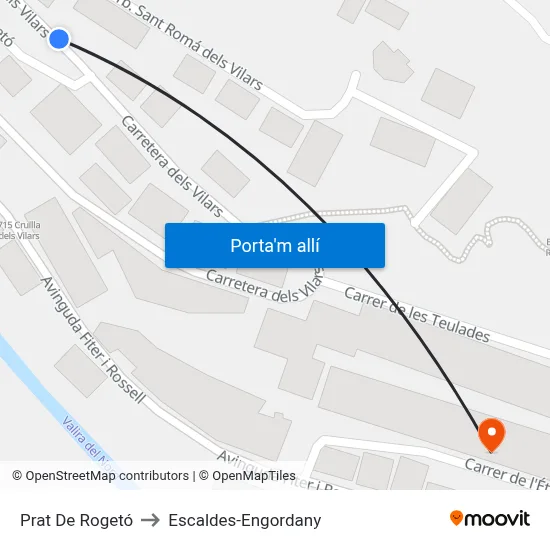 Prat De Rogetó to Escaldes-Engordany map