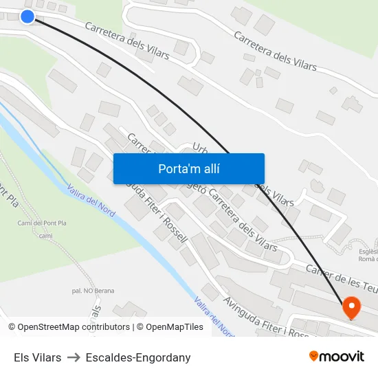 Els Vilars to Escaldes-Engordany map