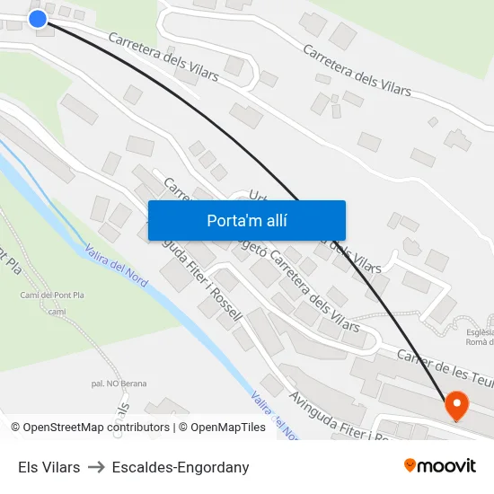 Els Vilars to Escaldes-Engordany map