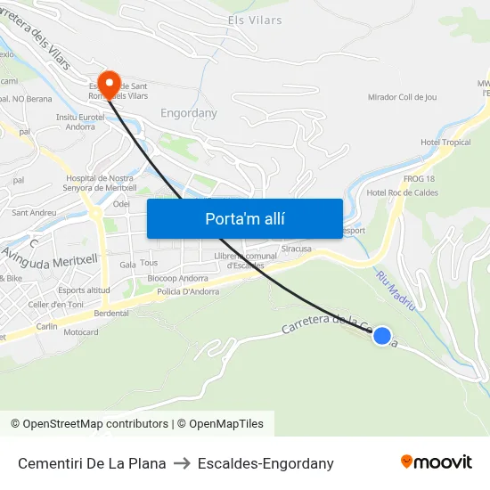 Cementiri De La Plana to Escaldes-Engordany map