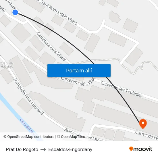 Prat De Rogetó to Escaldes-Engordany map