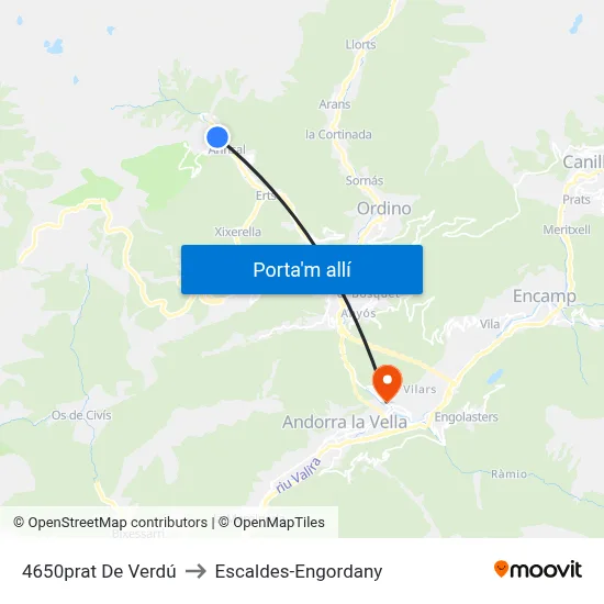 4650prat De Verdú to Escaldes-Engordany map