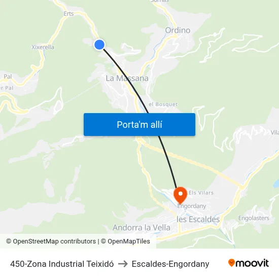 450-Zona Industrial Teixidó to Escaldes-Engordany map