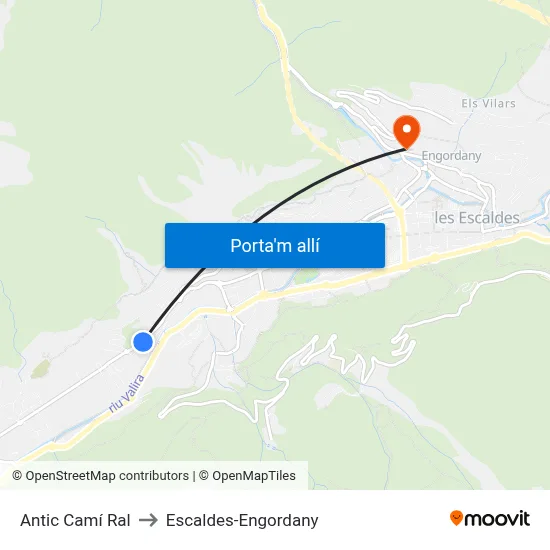 Antic Camí Ral to Escaldes-Engordany map