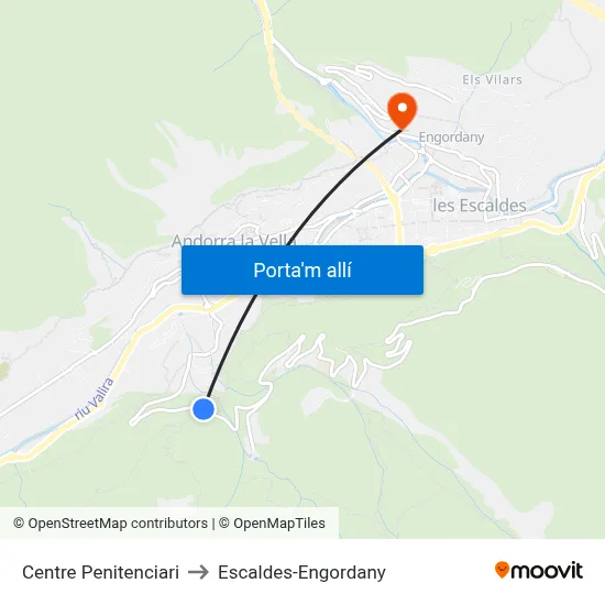 Centre Penitenciari to Escaldes-Engordany map