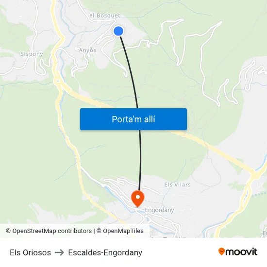 Els Oriosos to Escaldes-Engordany map