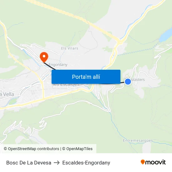 Bosc De La Devesa to Escaldes-Engordany map