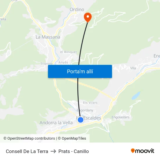 706-Consell De La Terra to Prats - Canillo map