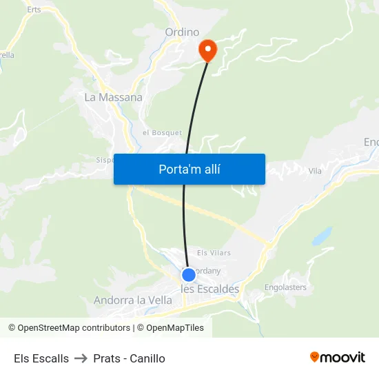 714-Els Escalls to Prats - Canillo map