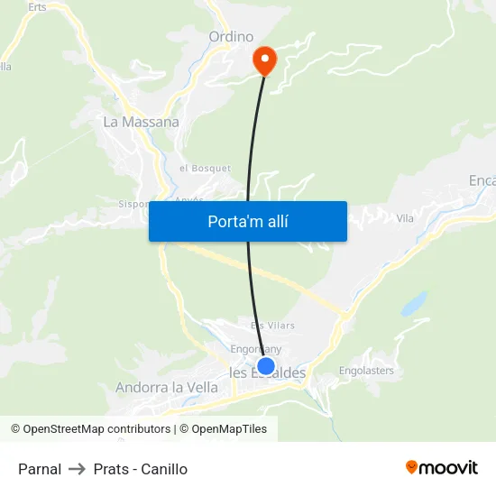 735-Parnal to Prats - Canillo map