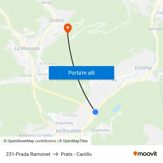231-Prada Ramonet to Prats - Canillo map