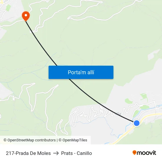 217-Prada De Moles to Prats - Canillo map