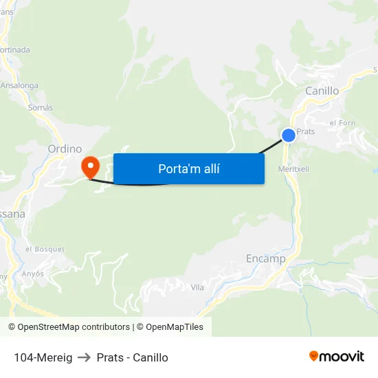 104-Mereig to Prats - Canillo map