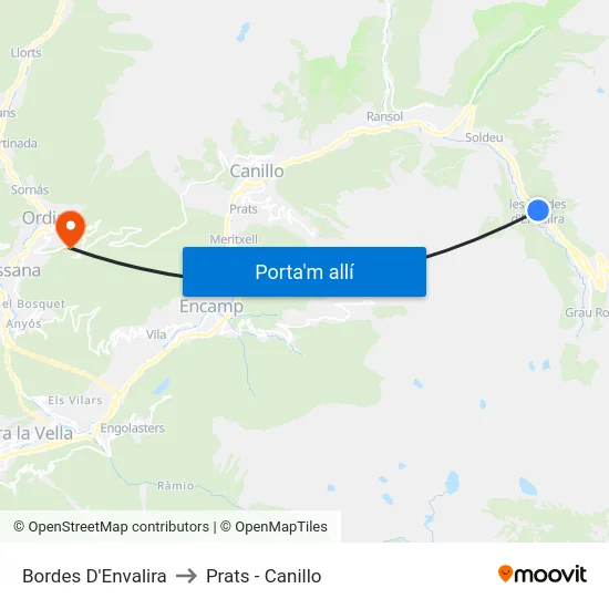 182-Bordes D'Envalira to Prats - Canillo map