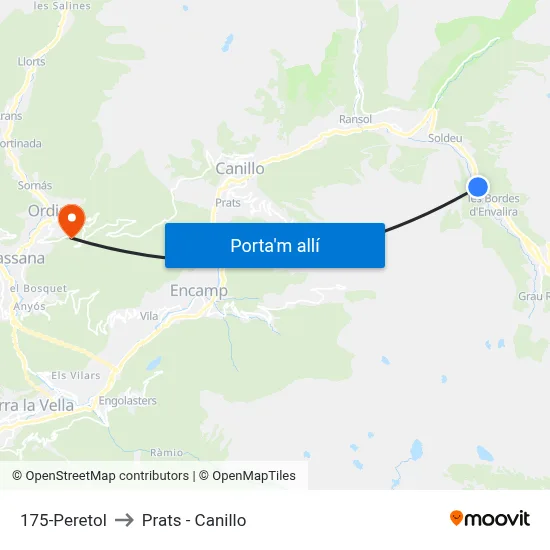 175-Peretol to Prats - Canillo map