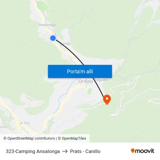 323-Camping Ansalonga to Prats - Canillo map