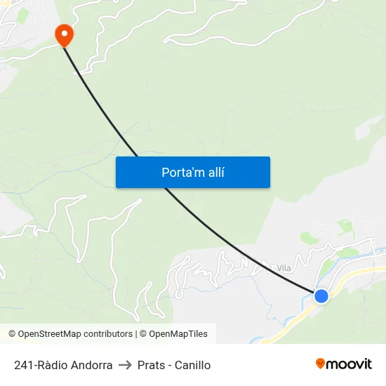 241-Ràdio Andorra to Prats - Canillo map