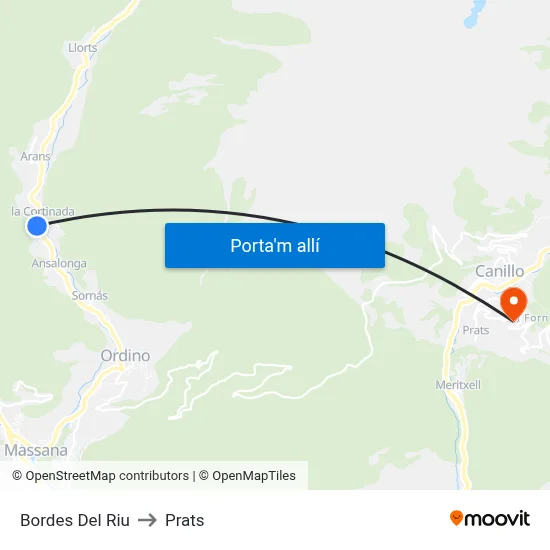 Bordes Del Riu to Prats map