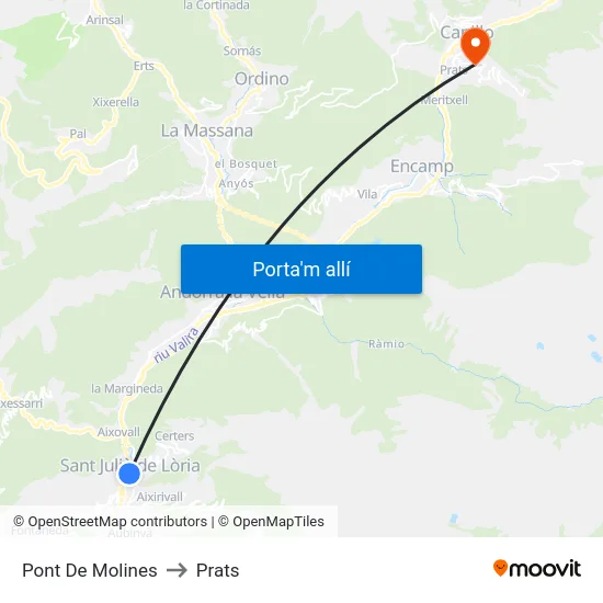 Pont De Molines to Prats map