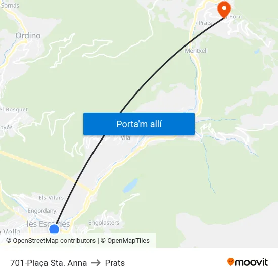 701-Plaça Sta. Anna to Prats map