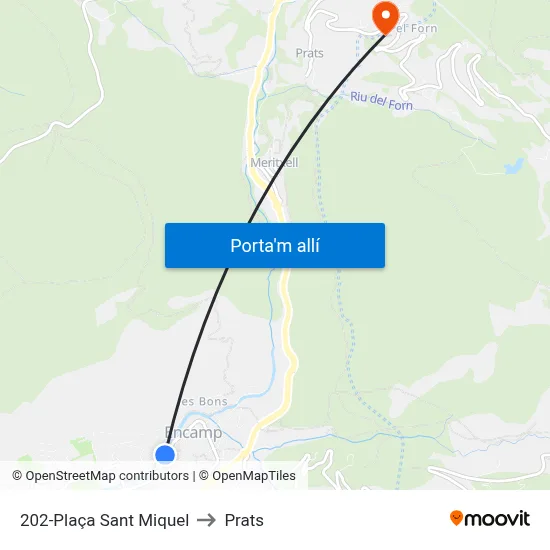 202-Plaça Sant Miquel to Prats map