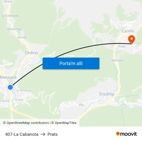 407-La Cabanota to Prats map