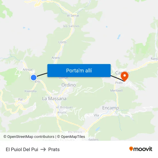 El Puiol Del Pui to Prats map