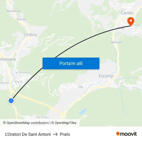 L'Oratori De Sant Antoni to Prats map