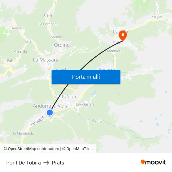 Pont De Tobira to Prats map