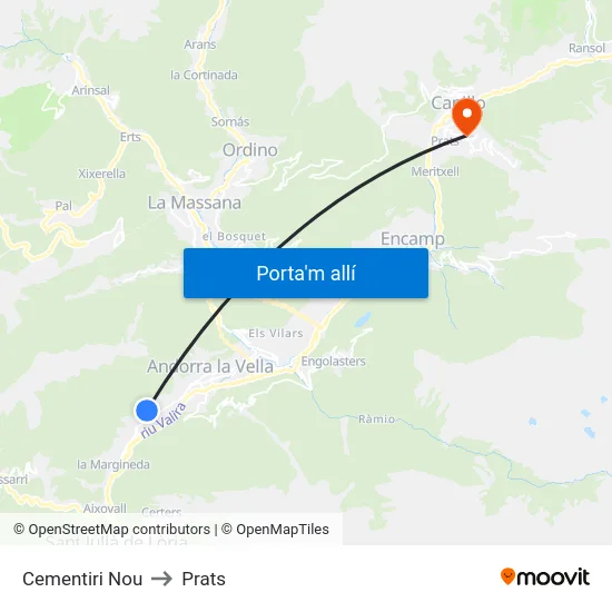 Cementiri Nou to Prats map