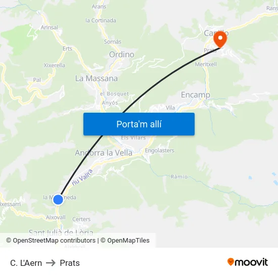 L'Aern to Prats map
