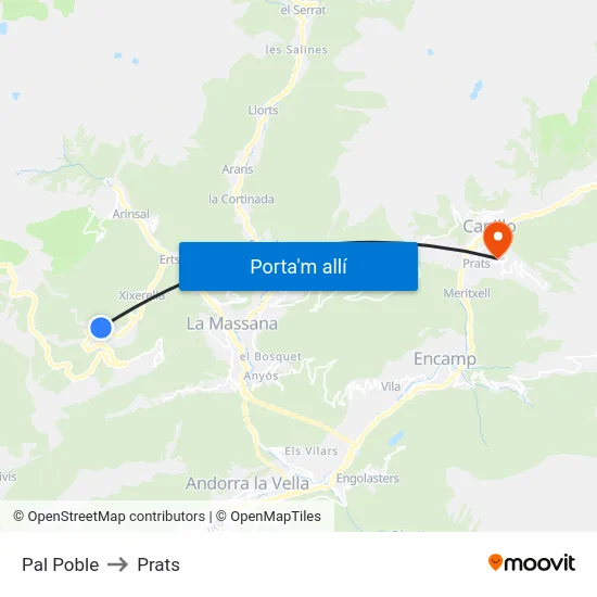 Pal Poble to Prats map