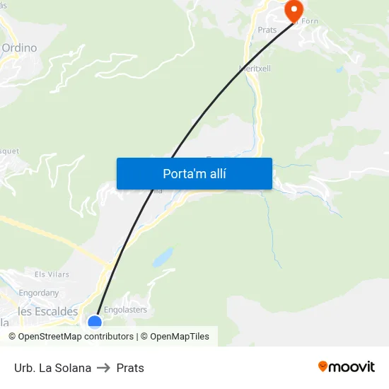 Urb. La Solana to Prats map
