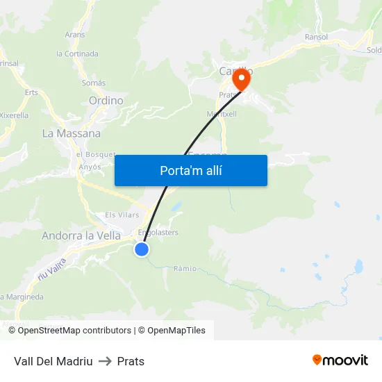 Vall Del Madriu to Prats map
