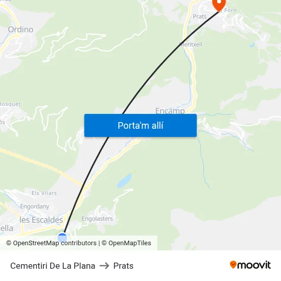 Cementiri De La Plana to Prats map