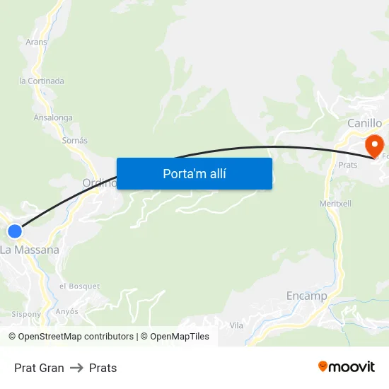 Prat Gran to Prats map