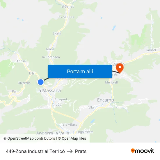 449-Zona Industrial Terricó to Prats map