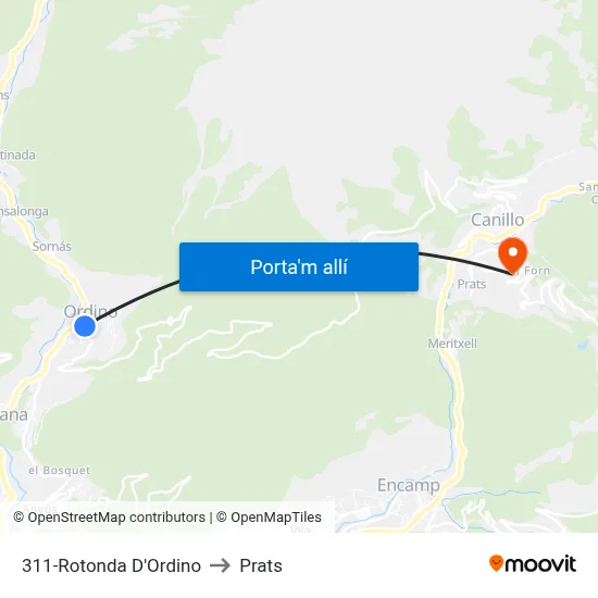311-Rotonda D'Ordino to Prats map