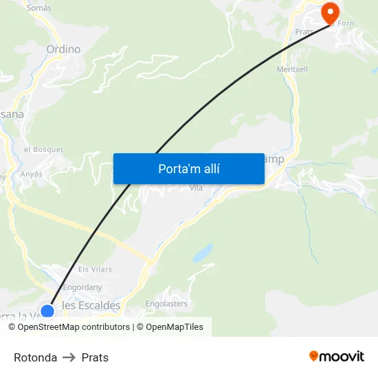 Rotonda to Prats map