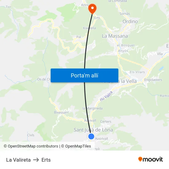 619-La Valireta to Erts map