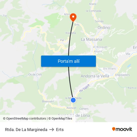 Rtda. De La Margineda to Erts map