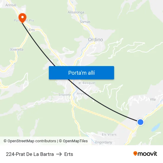 224-Prat De La Bartra to Erts map