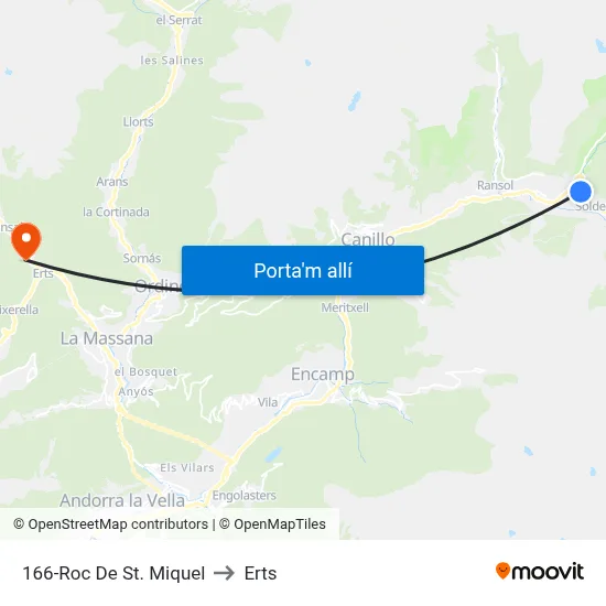 166-Roc De St. Miquel to Erts map