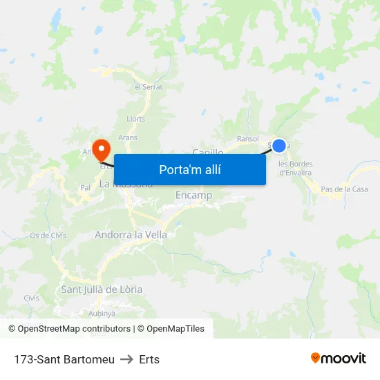 173-Sant Bartomeu to Erts map