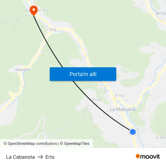 408-La Cabanota to Erts map