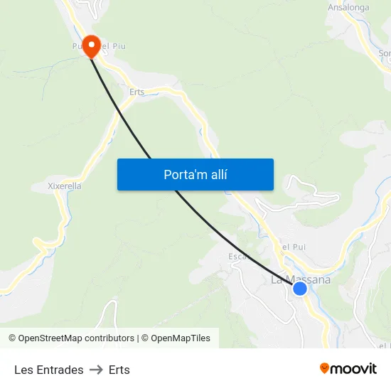 411-Les Entrades to Erts map